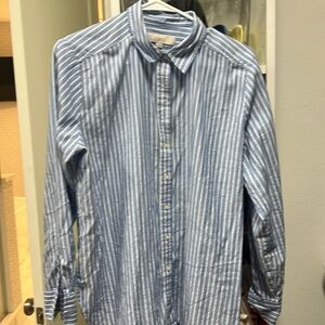 Beautiful loft blue and white stripe button down size Medium worn once